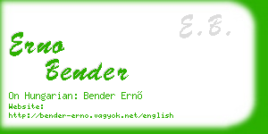erno bender business card